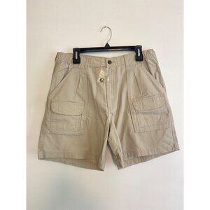 NWT Saddlebred Men’s Utility Cargo Shorts 36W Light Khaki 100% Cotton
